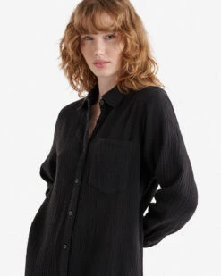 Isla Cotton Gauze Shirt Dress -Roots Sale Store 38130464 001 d