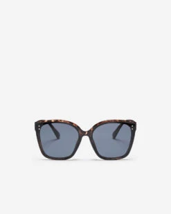 Womens Plastic Oversized Square Tortoise Sunglasses