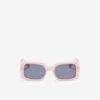Womens Plastic Rectangle Sunglasses